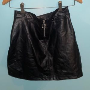 Leather miniskirt